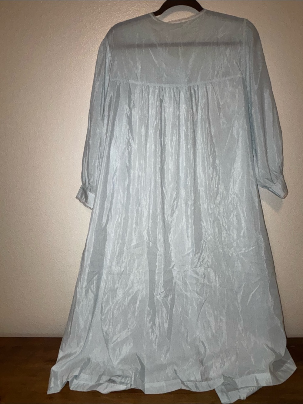 Vintage Barbizon Nightgown Blue Embroidered Cottagecore‎ Prairie Midi size SP - Picture 10 of 11